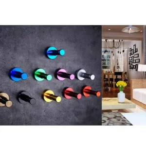 VILLFUL Wall Hanger Wall Mount Hooks Towel Hook Aluminum Wall Hook Hanger Metal Robe Hook Clothes Hook Coat M Green - product information 2