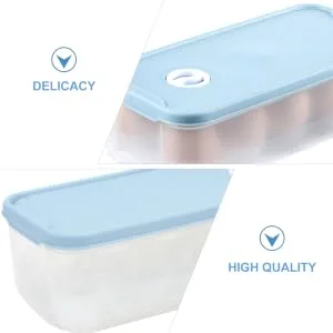 1pc Box Egg Storage Box Eggs Egg Holder for Refrigerator Household Kitchenware Earth Tones re-usable Blue 24x11.5cm - product information 2