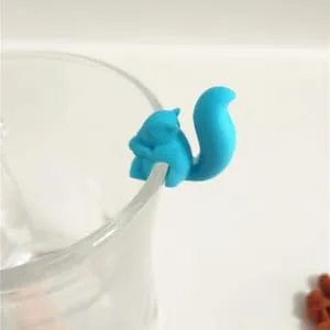 WHAMVOX 5pcs Squirrel Holder Bag Silicone Tea Blue medium As Shown - product information 1