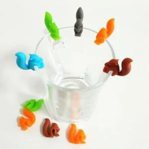 WHAMVOX 5pcs Squirrel Holder Bag Silicone Tea Blue medium As Shown - product information 4