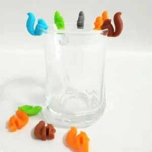 WHAMVOX 5pcs Squirrel Holder Bag Silicone Tea Blue medium As Shown - product information 5