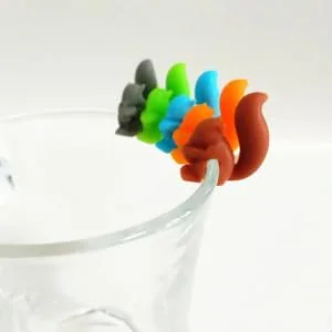 WHAMVOX 5pcs Squirrel Holder Bag Silicone Tea Blue medium As Shown - product information 7