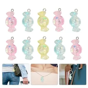 Anneome 20pcs Candy Pendant Cartoon Keychain Candy Keychain Accessories Bracelet Child Button - product information 4