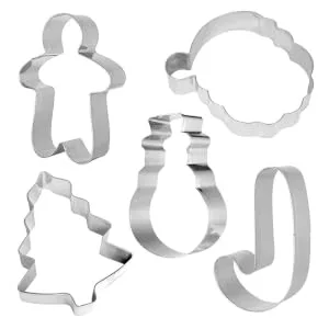 FELTECHELECTR 5pcs Christmas Die Cutting Snowflake Cookie Candy Chocolate Baking Accessory Stainless Steel Props - product information 4