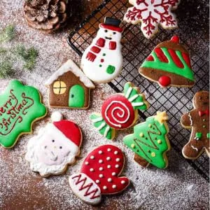 FELTECHELECTR 5pcs Christmas Die Cutting Snowflake Cookie Candy Chocolate Baking Accessory Stainless Steel Props - product information 5