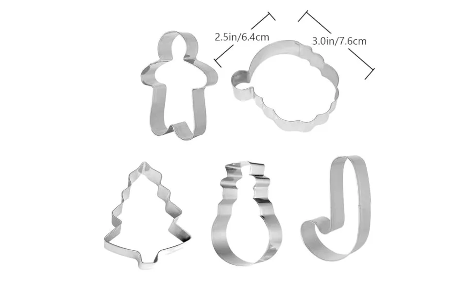FELTECHELECTR 5pcs Christmas Die Cutting Snowflake Cookie Candy Chocolate Baking Accessory Stainless Steel Props - product information 6