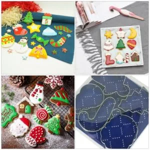 FELTECHELECTR 5pcs Christmas Die Cutting Snowflake Cookie Candy Chocolate Baking Accessory Stainless Steel Props - product information 7