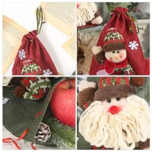 FUNOMOCYA 2pcs Candy Bag Aaaapple Drawstring Burlap Bag Mini Christmas Apple Bag Storage Burlap Bag As Shown 27X20CM - product information 1
