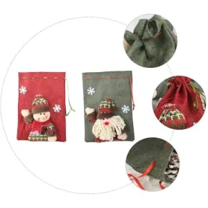 FUNOMOCYA 2pcs Candy Bag Aaaapple Drawstring Burlap Bag Mini Christmas Apple Bag Storage Burlap Bag As Shown 27X20CM - product information 2