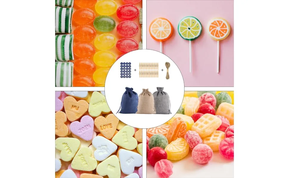BCOATH 1 Set Christmas Bag Candy Bags Drawstring Bags Candy Storage Pouches Pocket Calendar 14X10X1cm Assorted Color 01 - product information 2