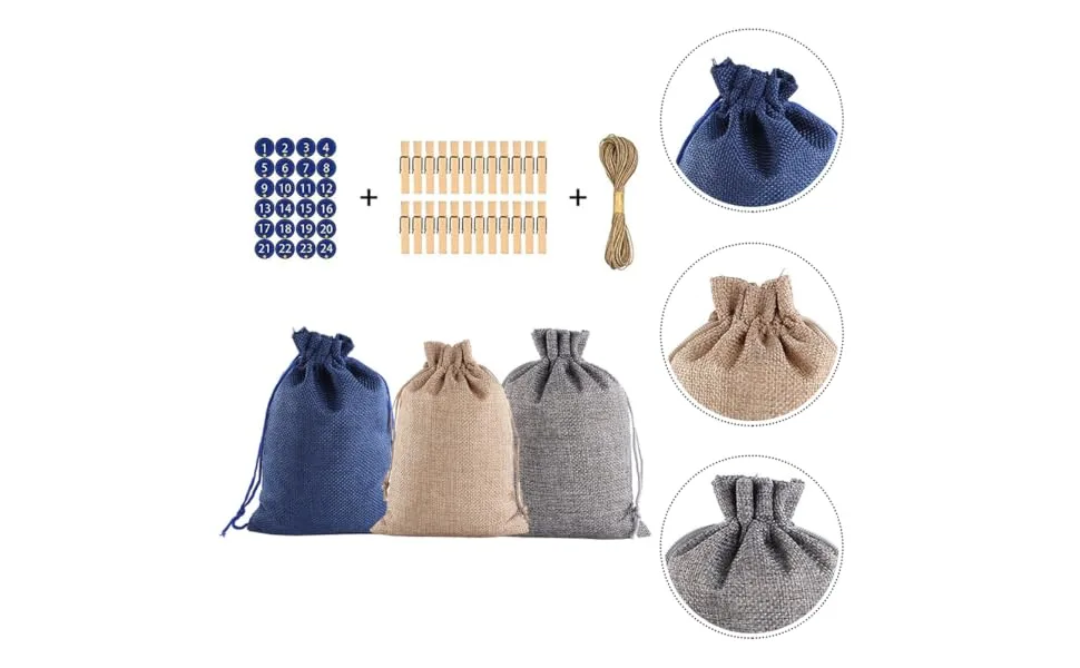 BCOATH 1 Set Christmas Bag Candy Bags Drawstring Bags Candy Storage Pouches Pocket Calendar 14X10X1cm Assorted Color 01 - product information 6