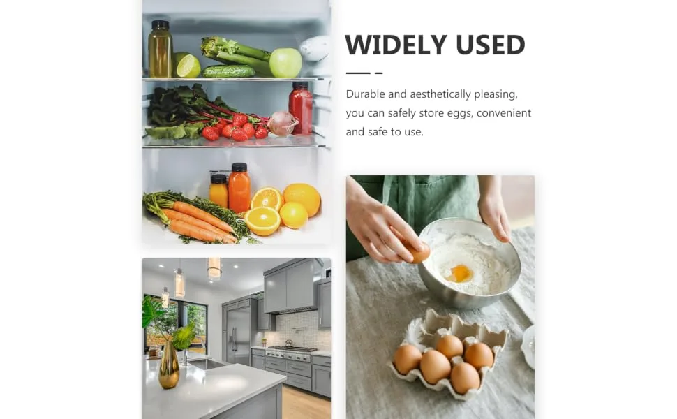 BUGUUYO Fridge Eggs Egg Organizer for Refrigerator Egg Dispenser Egg Storage Container Egg Carton Can Put - product information 5
