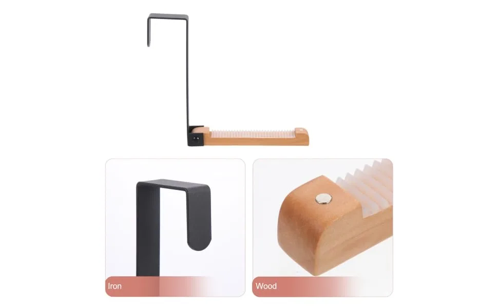 VILLFUL Door Hook Wall Mount Hooks Closet Hooks for Wall Cement Over The Door Rack Towel Hook Nail 17.5X16CM Black - product information 4