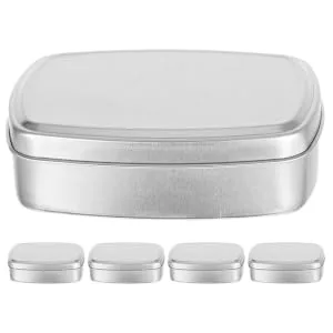 BUGUUYO 5pcs Box Balm Box Candy Jar Empty Cans Candy Case Aluminum Soap Boxes Metal Case Portable Candy Box - product information 3