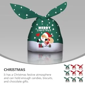 SEWOART 100pcs Rabbit Wrapping Adorable Party Printed Nougat Bags Biscuit Design Candy Pouches - product information 1