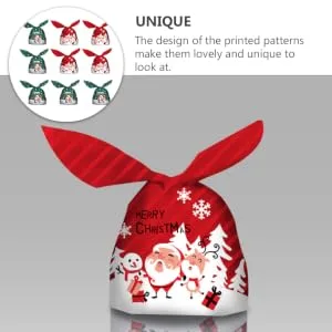SEWOART 100pcs Rabbit Wrapping Adorable Party Printed Nougat Bags Biscuit Design Candy Pouches - product information 7