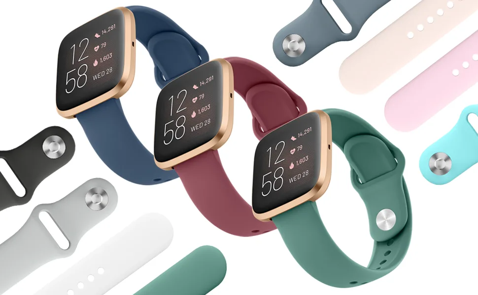 AK Silicone Bands Compatible with Fitbit Versa 2 / Fitbit Versa/Versa Lite/Versa SE Bands for Women Men, Classic Soft Straps Replacement Sport Wristbands for Fitbit Versa 2 Smart Watch (Black) - fitbit versa bands