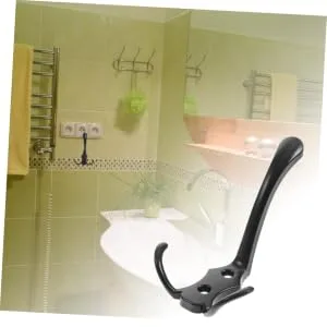JOINPAYA Black Metal Hangers 4pcs Clothes Hook Coat Hangers Bathroom Hook Multi Hanger Wall Storage Hook Towel Closet Door - product information 1