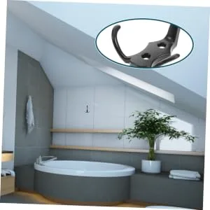 JOINPAYA Black Metal Hangers 4pcs Clothes Hook Coat Hangers Bathroom Hook Multi Hanger Wall Storage Hook Towel Closet Door - product information 2