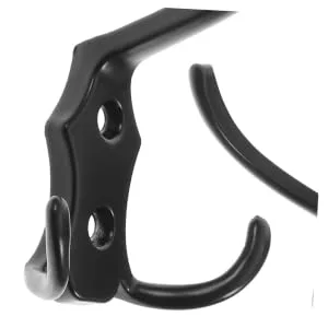 JOINPAYA Black Metal Hangers 4pcs Clothes Hook Coat Hangers Bathroom Hook Multi Hanger Wall Storage Hook Towel Closet Door - product information 3