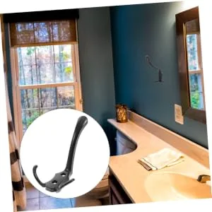 JOINPAYA Black Metal Hangers 4pcs Clothes Hook Coat Hangers Bathroom Hook Multi Hanger Wall Storage Hook Towel Closet Door - product information 4