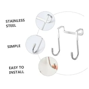 NAMOARLY 6pcs Back of Door Hooks Hat Wall Hooks Kitchen Cabinet Hooks S Hook Stainless Steel Cupboard - product information 1