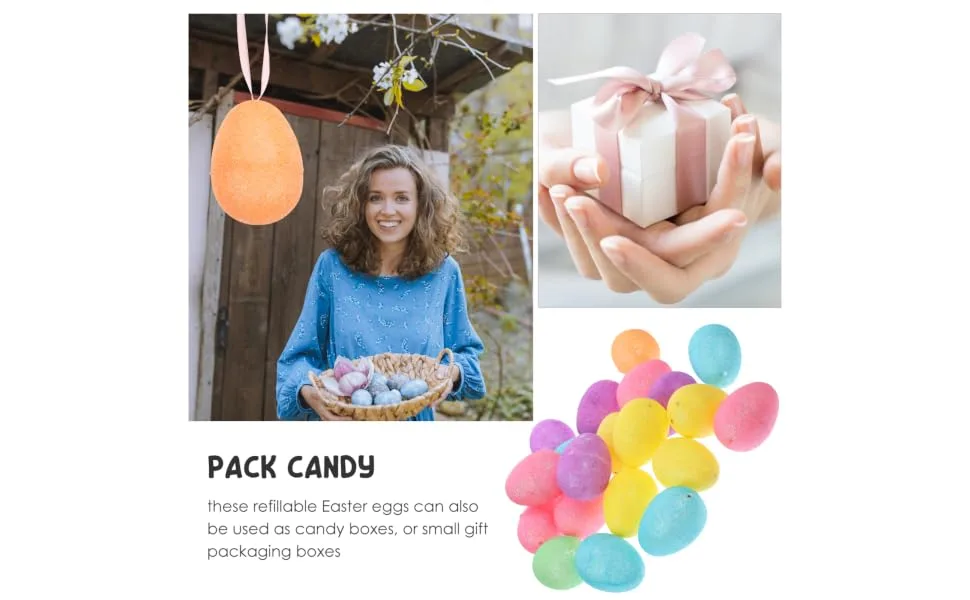 WHAMVOX 20pcs Open Shell Eggs Ornament Boxes Basket Decor Easter Party Favors Supplies Toy Egg Shape 1 - product information 6