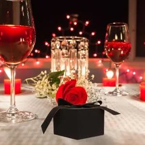 GOOHOCHY 1pc Box Hexagonal Box Chocolate Infant Wedding Present Boxes Romantic Bow Tie Bridesmaid 24X21X11CM Black - product information 1
