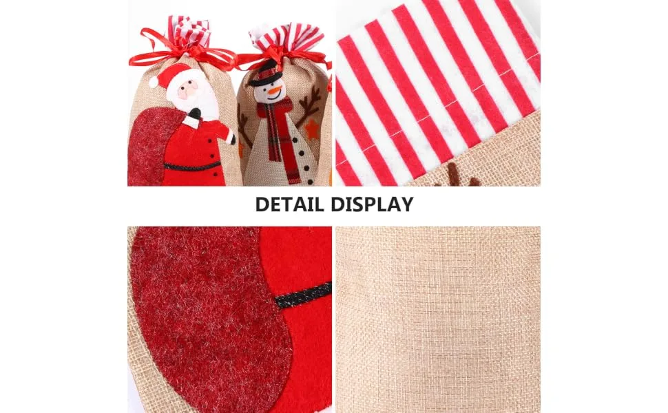 Gogogmee Party Snack Pouch 3 Pcs Christmas Storage Bag Candy Bags Gobstoppers Candy Christmas Drawstring Bag Decorative Items 30X18CM Assorted Color - product information 3