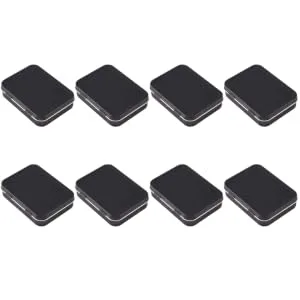 Gatuida Goth Skull Earrings 8pcs Box Metal Tin Cans Empty Can Travel Survive Portable Chinese Writing Brush Size 2 Black - product information 3