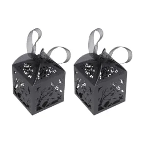 Anneome 50pcs box Black Style Creative Hollow Candy Can Exquisite Container Halloween Branch - product information 1