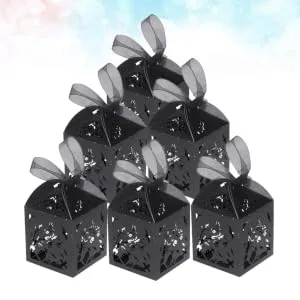 Anneome 50pcs box Black Style Creative Hollow Candy Can Exquisite Container Halloween Branch - product information 4