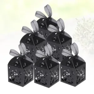 Anneome 50pcs box Black Style Creative Hollow Candy Can Exquisite Container Halloween Branch - product information 6