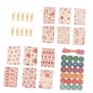 RORPOIR Chrismas 1 Set Christmas Bag Mini Candy Bags Mini Drawstring Bags Christmas Container Elk Jute - product information 2