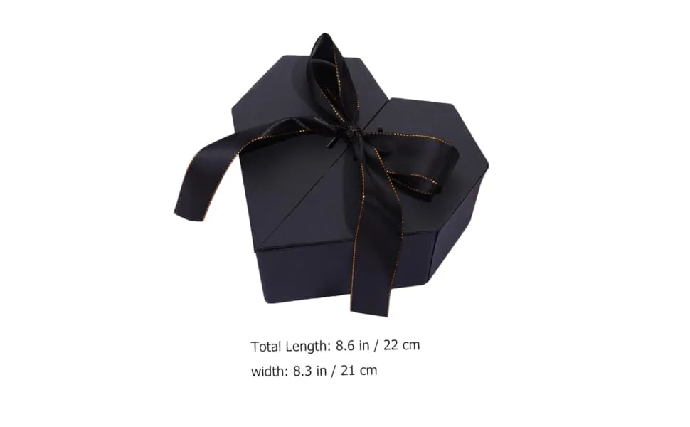 FUNOMOCYA Box Valentine Romantic Wrapping Decorative Aging Birthday Case Ribbon Heart-shaped - product information 4