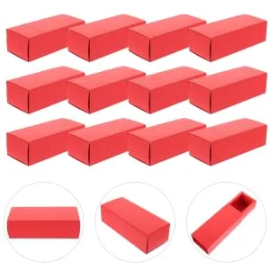 Gatuida 12pcs Essential Oil Packing Box Storage Bridesmaid Cardboard 13X5.2cm Red - product information 5