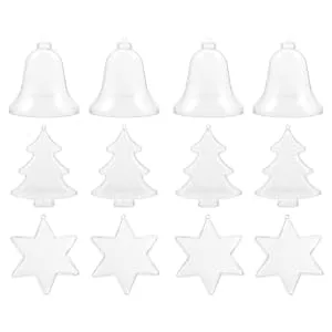 Anneome 12pcs Christmas Decoration Ball Ornament Candy Container Clear Christmas Ball Tree Shape Box - product information 1