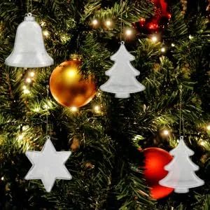 Anneome 12pcs Christmas Decoration Ball Ornament Candy Container Clear Christmas Ball Tree Shape Box - product information 4