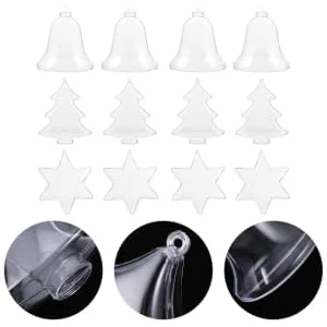 Anneome 12pcs Christmas Decoration Ball Ornament Candy Container Clear Christmas Ball Tree Shape Box - product information 6