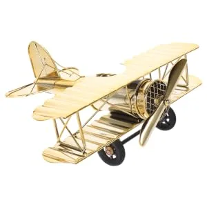 Yardenfun Airplane Model Crafts Home Decor Vintage Decor Retro Decor Metal Craft Plane Adornment Wrought Iron - product information 3