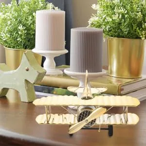 Yardenfun Airplane Model Crafts Home Decor Vintage Decor Retro Decor Metal Craft Plane Adornment Wrought Iron - product information 4