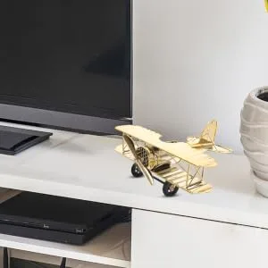 Yardenfun Airplane Model Crafts Home Decor Vintage Decor Retro Decor Metal Craft Plane Adornment Wrought Iron - product information 5