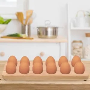 Egg Tray Refrigerator Fridge Wooden Tray Chicken Egg Holder Egg Holder Container Egg Stand Food Eggs - product information 1