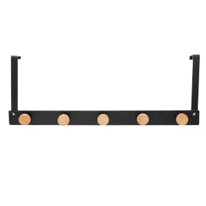 BRIGHTFUFU Rear Towel The Hook Rack Door Punch Back Over Home Organizer Hanging Clothing for 50X8cm Black - product information 1