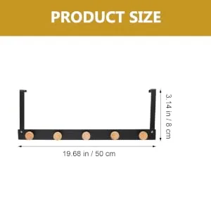 BRIGHTFUFU Rear Towel The Hook Rack Door Punch Back Over Home Organizer Hanging Clothing for 50X8cm Black - product information 2