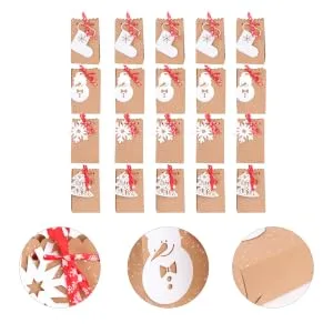 Gatuida 24pcs Christmas Pouch Party Prop Storage Wrapping Case Candy Bag Xmas 18.5X12X7CM As Shown - product information 2