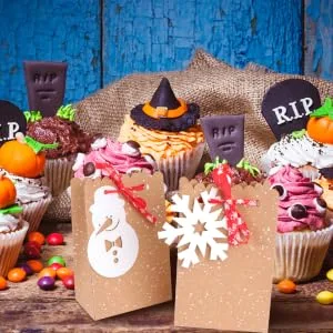 Gatuida 24pcs Christmas Pouch Party Prop Storage Wrapping Case Candy Bag Xmas 18.5X12X7CM As Shown - product information 4