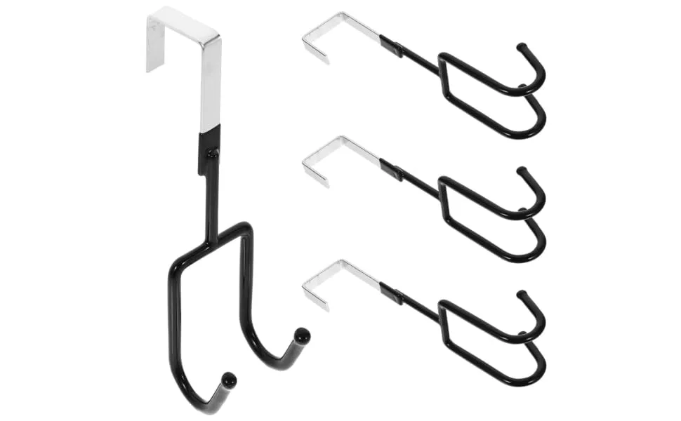 OKUMEYR 4pcs Hat Hangers Wall Mount Coat Rack Clapboard Hook Hanging Hook Organizer Wrought Iron 19X9X5CM Black - product information 2
