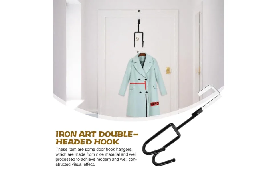 OKUMEYR 4pcs Hat Hangers Wall Mount Coat Rack Clapboard Hook Hanging Hook Organizer Wrought Iron 19X9X5CM Black - product information 7