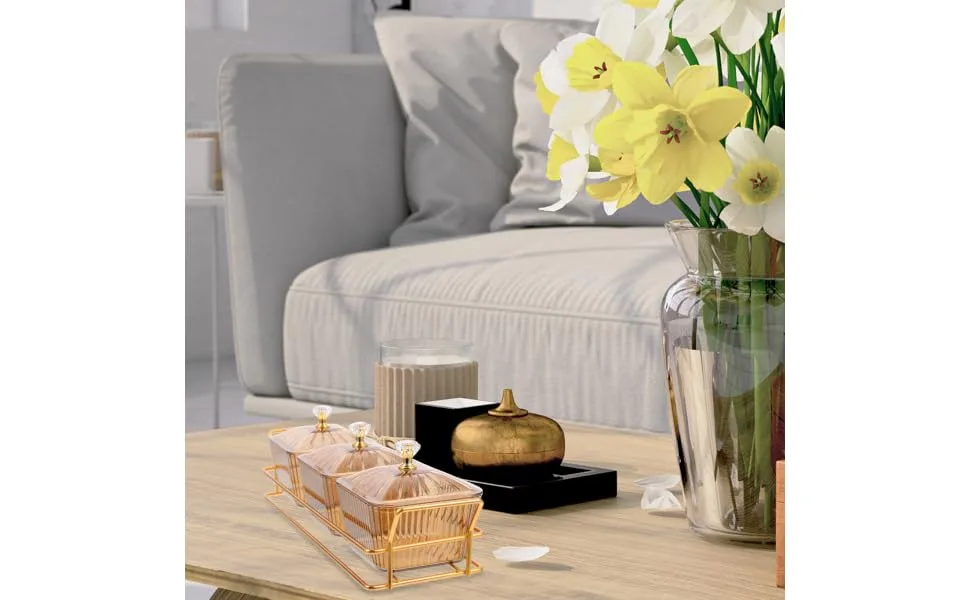 CIYODO Snack Serving Tray re-usable Divided Snack Tray 27.5X9.5X6CM Golden - product information 1